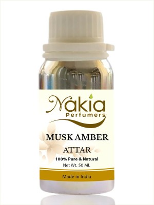 Nakia Musk Amber Attar 50ml Roll-on Alcohol-Free Perfume Oil For Men and Women Floral Attar(Musk)