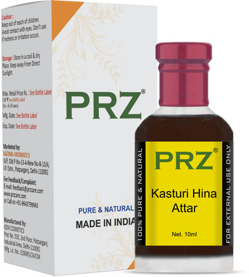 PRZ Kasturi Hina Attar Perfume (10 ML) - Pure Natural Premium Quality Perfume (Non-Alcoholic) Floral Attar(Floral)