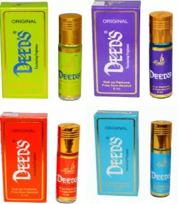 Almas LEMON GRASS+LAVENDER + HOT + AQUA UAE fascinating fragrance pocket ( PACK OF 4 ) Floral Attar(Floral)