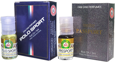 Zam Zam Perfumers Polosport and Passport 3ml/Piece Long Lasting Attar Floral Attar(Natural)
