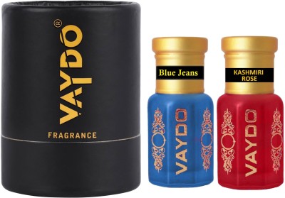 vaydo dubai special bluejeans+kashmiri rose Combo Non-Alcoholic Premium Quality Attar Floral Attar(Natural, Rose)