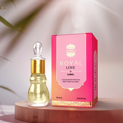 Ajmal Royal Love| Fruity & Hazelnut Fragrance| Long Lasting Attar for Women 10ML Floral Attar(Woody, Sandalwood)