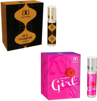 AROCHEM Set of 2 Aro Magnet And Charming Girl Attar Floral Attar(Amber)
