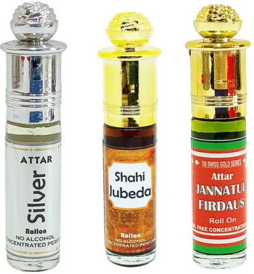 INDRA SUGANDH BHANDAR Arabic 3 in 1 (Silver, Shahi Jubeda, Jannatul Firdaus) Non-Alcoholic Attar Floral Attar(Jannat ul Firdaus)