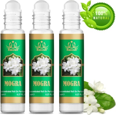 Noorson Mogra Premium Quality Attar Perfume for Unisex - Pure, Natural Undiluted 3 X 8Ml Herbal Attar(Mogra)