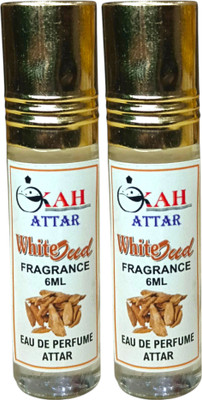 kah attar WhiteOudh Unisex Natural Pure Long Lasting Attar 6ml Roller 2pc. Floral Attar(Floral)
