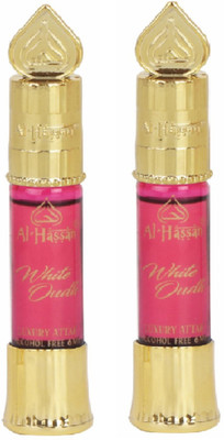 Al - Hassan White Oudh Attar For Men & Women - Pack of 2 (6ml Each) Floral Attar(Woody)