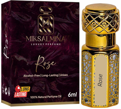 MIKSALMINA Rose Roll On | Non Alcoholic | Long Lasting - Attar| Perfume-Unisex- 6 ML Floral Attar(Rose)