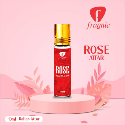 Fragnic Rose Attar Roll-On | Pure Gulab Itra | Long-Lasting Alcohol-Free Perfume Herbal Attar(Rose)