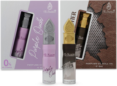 Al-Nuaim Purple Oudh & Umbre Leather Attar - Pack of 2 (6ml Each) Floral Attar(Musk)