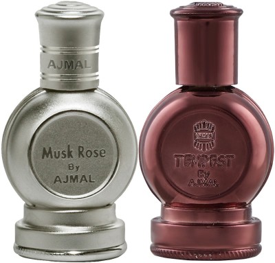 Ajmal Musk Rose and Tempest CP each 12ML For Men & Women Floral Attar(Floral)