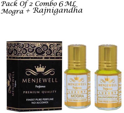 Menjewell Pack of The Royal Mogra 6ml & The Rajnigandha 6ml Natural Itra/Attar/ Perfume Floral Attar(Mogra, Tuberose/Rajniganda)