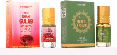 FORMLESS Gulab & Kasturi 3ml Combo 2 Roll on Attar Floral Attar(Floral)