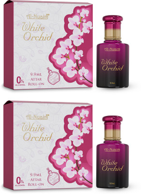 Al-Nuaim White Orchid Attar - Pack of 2 (9.9ml Each) Floral Attar(Musk)