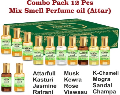 ZOOHI Perfume Attar Non-Alcoholic Combo Pack for Men & Women, Long Lasting Fragrance Floral Attar(Rose, Chameli, Champa, Juhi, Kewda, Mogra, Musk, Sandalwood)