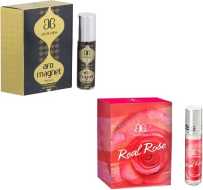 AROCHEM aro magnet and real rose attar 6ml each combo pack Floral Attar(Floral)