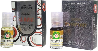 Zam Zam Perfumers Al Hayat and Passport 3ml/Piece Long Lasting Attar Floral Attar(Natural)