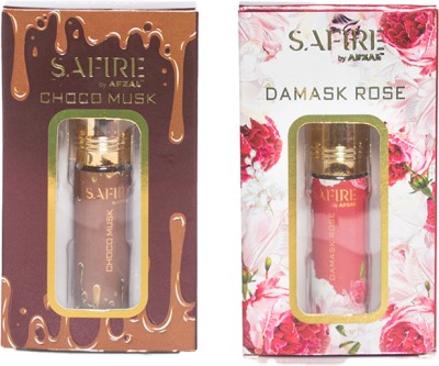 AFZAL SAFIRE CHOCO MUSK & DAMASK ROSE ATTAR (COMBO PACK 6ML*2) ROLL-ON Floral Attar(Rose, Floral, Citrus)