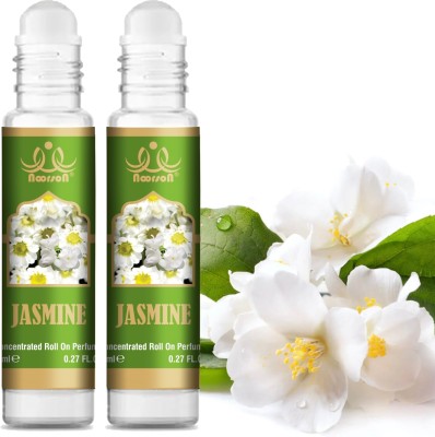 Noorson Jasmine Attar Perfume for Unisex Natural Long Lasting 8 ML Each PACK OF 2 Floral Attar(Floral)