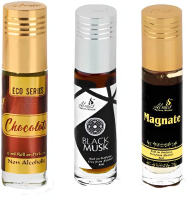 Almas Black Musk: Magnate: Sport Non-Alcoholic Attar(Combo Pack of 3: 6ml Each) Floral Attar(Floral)