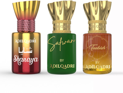 Adilqadri Shanaya, Safwan, Taabish Attar combo Unisex Non-Alcoholic Pack of 3 Floral Attar(Fruity)