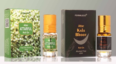 FORMLESS Attarful & Kala Bhoot 3ml Combo 2 Roll on Floral Attar(Woody)