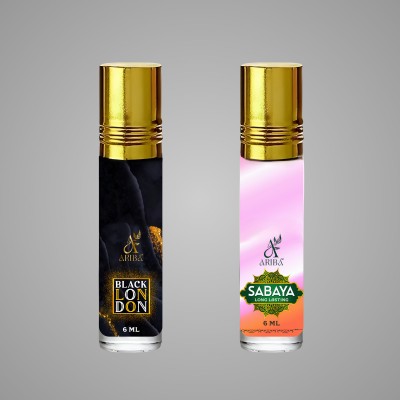 Ariba Black London & Sabaya Pack 2 For Men & Women, No Alcohol, Long-Lasting Floral Attar(Spicy, Natural)