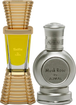 Ajmal Musk Rose 12ML and Selfie 10ML CP For Men & Women Floral Attar(Floral)