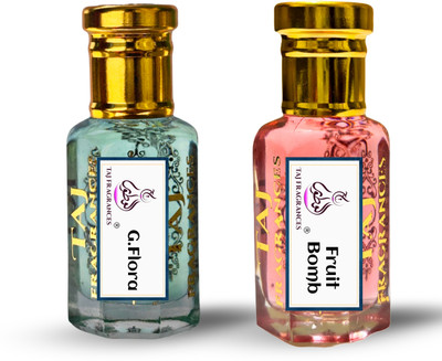 Taj Fragrances Combo G Flora And Fruit Bomb Attar for Unisex Perfume Oil Luxury Scent 6 ML Each Floral Attar(Floral, Fruity)