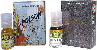 Zam Zam Perfumers Poison and Passport 3ml/Piece Long Lasting Attar Floral Attar(Natural)