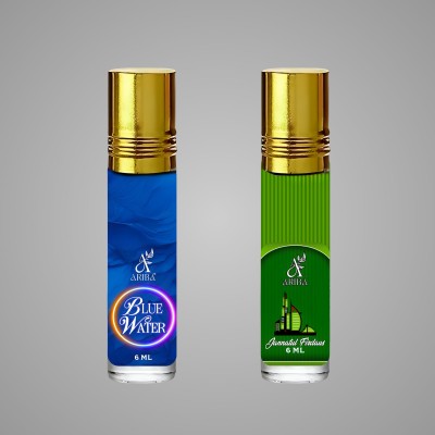 Ariba Blue Water & Jannatul Firdous Pack 2 For Men & Women, No Alcohol, Long-Lasting Floral Attar(Floral, Jannat ul Firdaus)