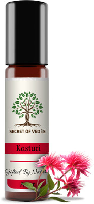 Secret of Vedas Kasturi Natural Perfume Oil Long Lasting Alcohol-Free Cruelty-Free Herbal Attar(Natural)