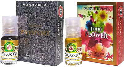 Zam Zam Perfumers 1000 Flower And Passport 3ml/Piece Long Lasting Attar Floral Attar(Natural)