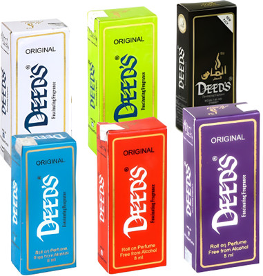 Almas Fascinating DEEDS Long Lasting Unisex Attar (Combo Pack of 6-8ml Each) Floral Attar(Floral)