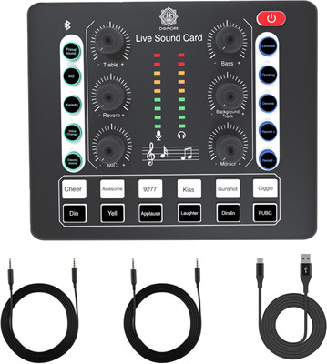 Digimore D-220 Live Sound Card with Bluetooth for Streaming, Singing, Gaming Audio Interface