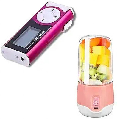 Raptas Combo C1153 MP3 Player with LCD Display & Mini Blender for Smoothies, Shakes 16 GB MP3 Player(Purple, 2.4 Display)
