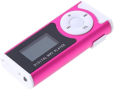 DRUMSTONE Mini Digital MP3 Player with LED Light MP4 Player(Pink, 2 Display)