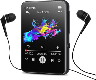 AUDIOCULAR M31 Portable Music Player with Bluetooth, Full Touch Screen, Built-in Speaker 16 GB MP3 Player(Black, 2.4 Display)