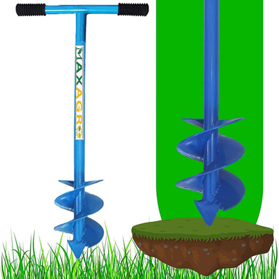 REDBUILD Manual Earth Auger Hole Digger 4 Inch ( Dual Blade ) Auger Drill(One Man Operation)
