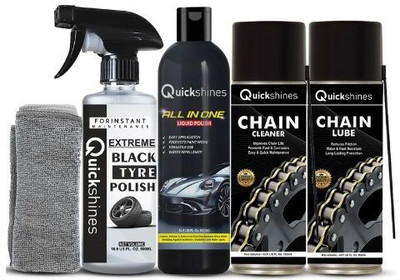 Quickshines 5-in-1 Vehicle Care Kit Quickshines AutoShine Combo Pack Chain Oil(1300 ml, Pack of 5)