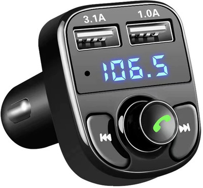 GH GENERIC HUB v3.0 Car Bluetooth Device with Car Charger, Audio Receiver, FM Player, MP3 Player, USB Cable(Black)