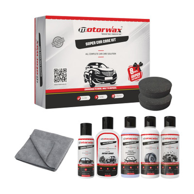 Motorwax Super Car Care Kit 8 Pcs | Car Cleaning Kit | Car Shampoo Combo