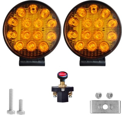 eshopglee 2 Pcs 14 Led Round yellow Fog Light with 1 Pull-Push switch Combo