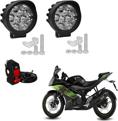 ROYAL AUTO MART Waterproof 9 Cap LED Fog Light with Switch for Bike & Scooty-L1_413 Fog Lamp Motorbike LED for Yamaha (12 V, 15 W)(YZF-R15 S, Pack of 3)