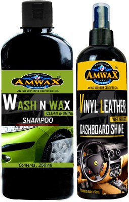 amwax DASHBOARD POLISH 200 ML, WASH N WAX SHAMPOO 250 ML Combo