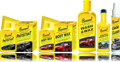 Premium1 Combo Protectant 150ml, Body wax 150ml, Wash & Wax 200ml, Winlshield 60ml, Chrome 60ml Combo