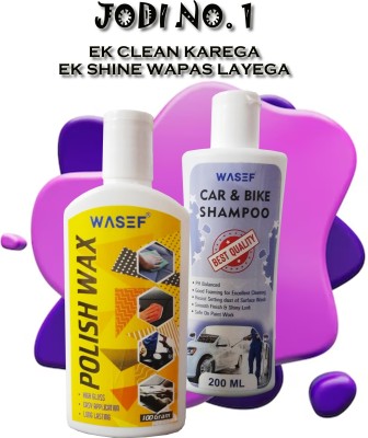 WASEF 1 No. Polish Wax (100 Gram) + 1 No. Car & Bike Shampoo (200 ml) Combo