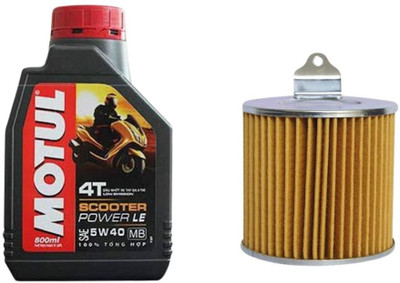 MOTUL SCOOTER POWER LE 5W40 - 800ML & AIR FILTER COMBO FOR ACTIVA OLD Combo