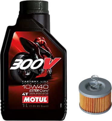 MOTUL 300V Factory Line Ester Core Fully Synthetic 10W-40 Engine Oil & Fz Oil Filter Combo