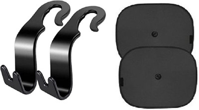 TANTRA Car Headrest Hook for car back seat, Car Window Sunshade 2PCs Combo